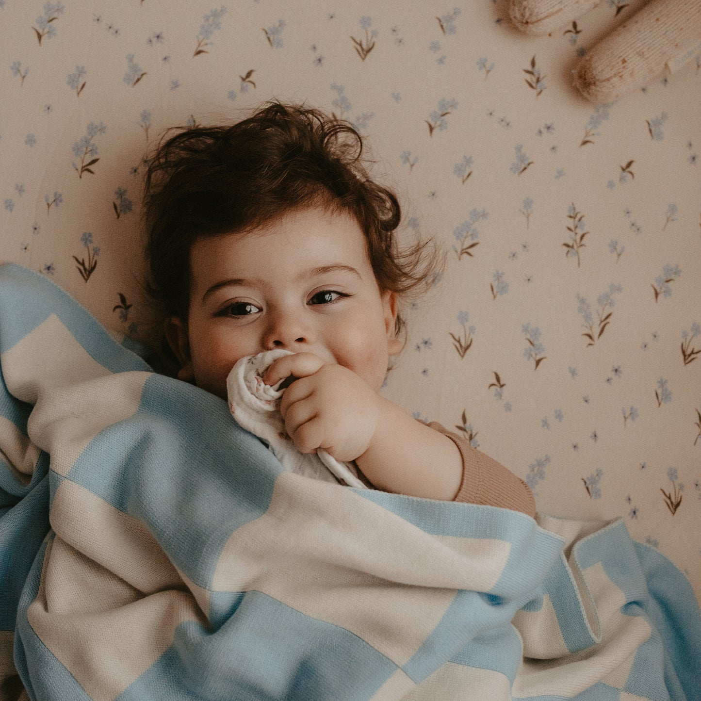Fox & Fallow Organic Fitted Cot Sheet- Forget-Me-Not