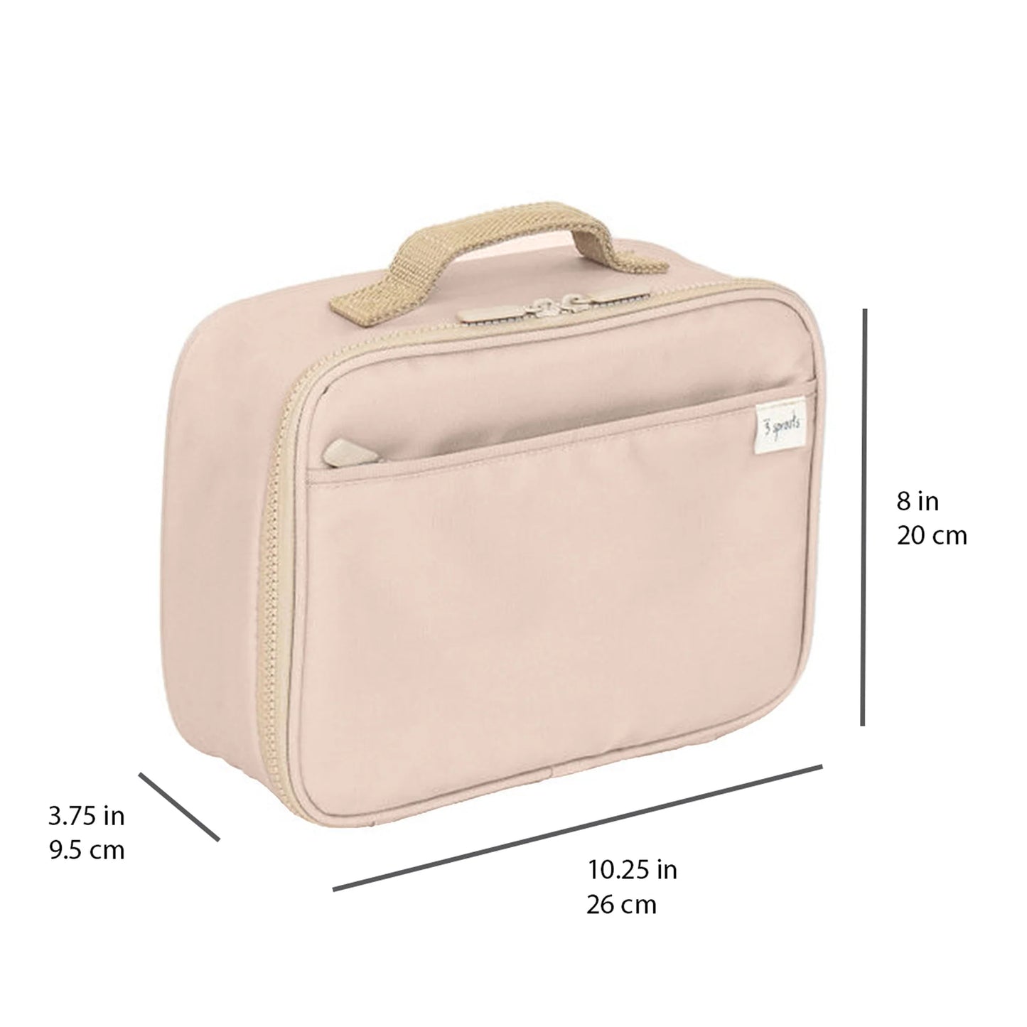 3 Sprouts Recycled Fabric Lunch Bag- Taupe