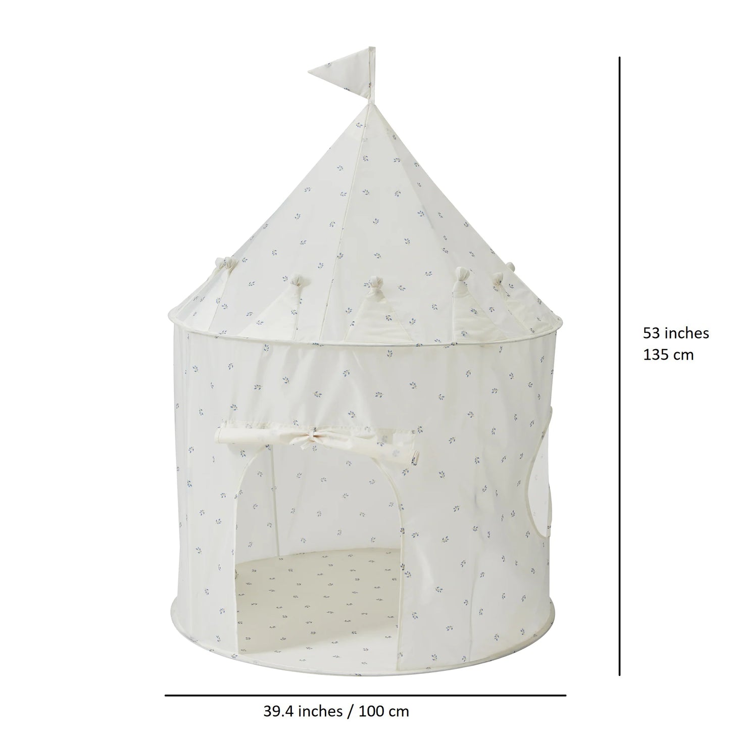 3 Sprouts recycled fabric play tent- Blueberry Ivory
