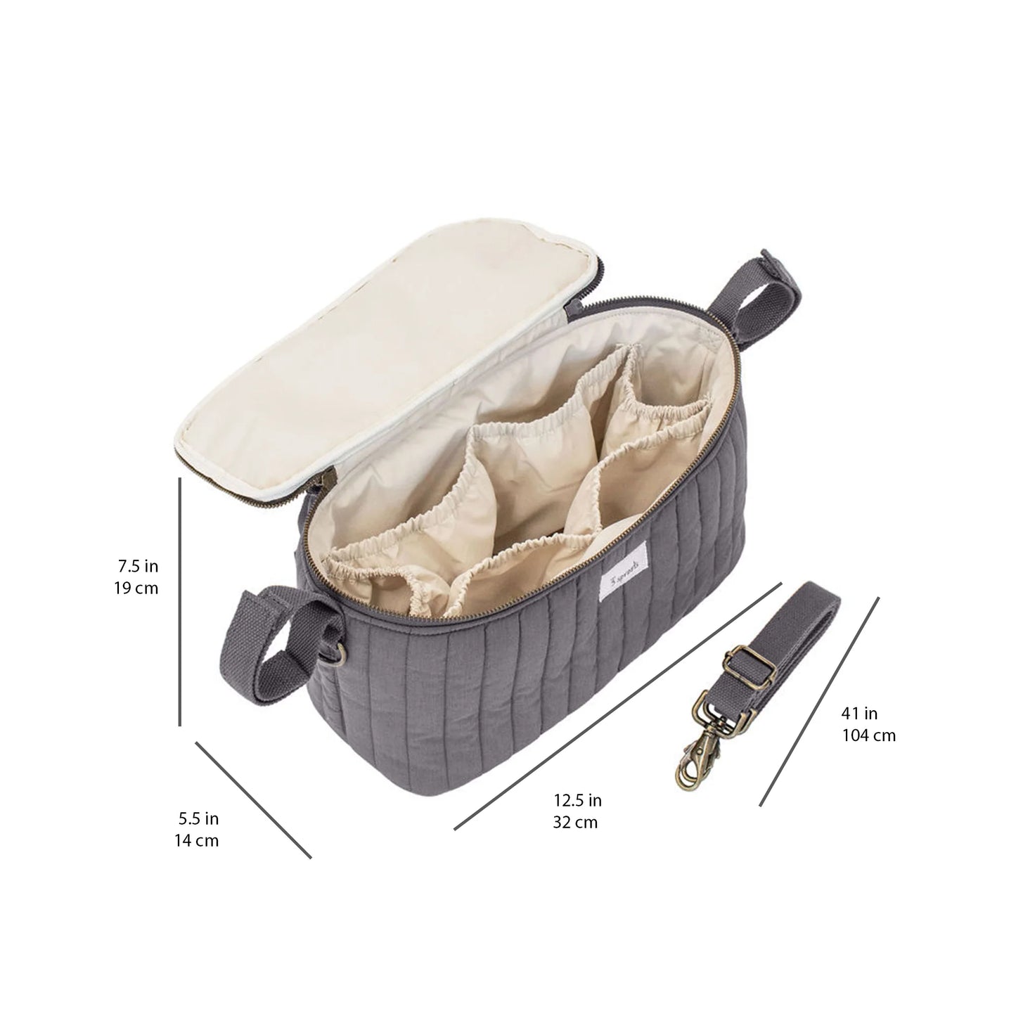 3 Sprouts Quilted Stroller Organizer- Charcoal