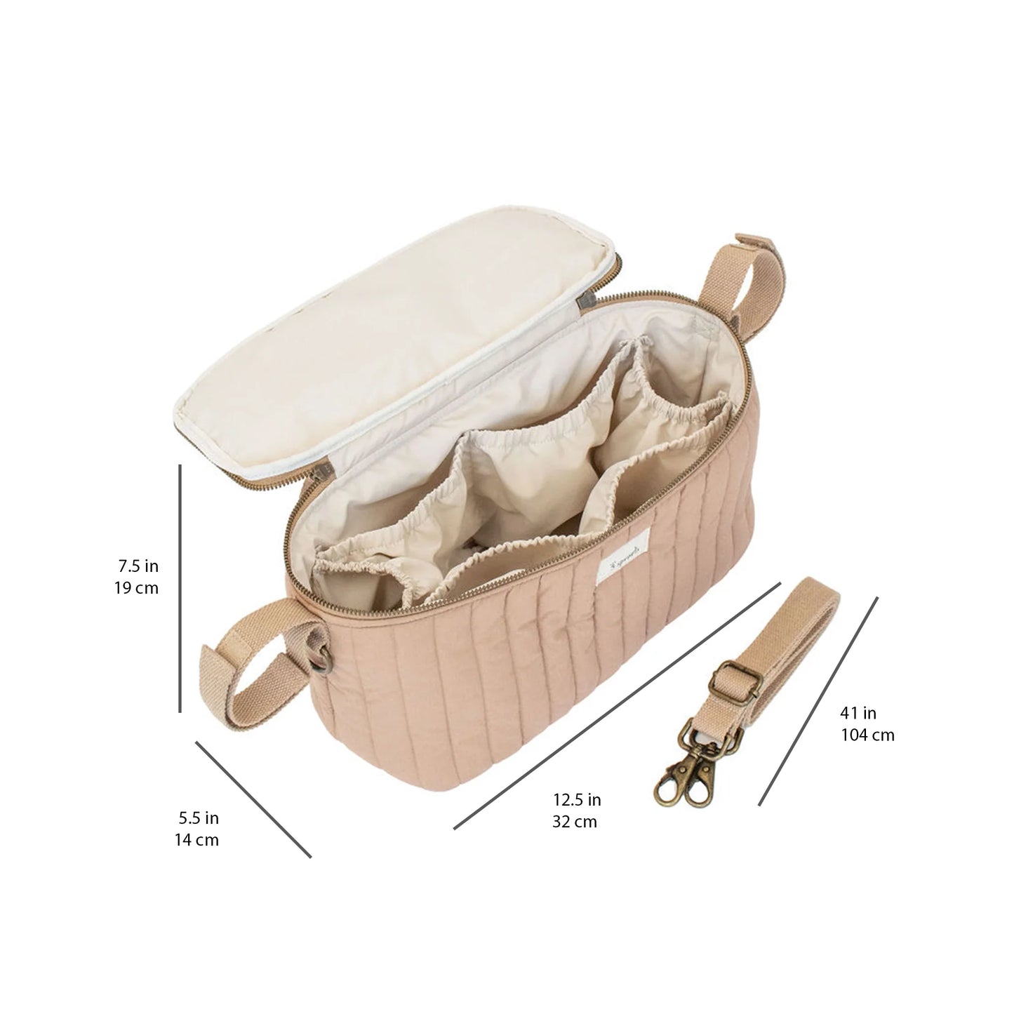 3 Sprouts Quilted Stroller Organizer- Clay