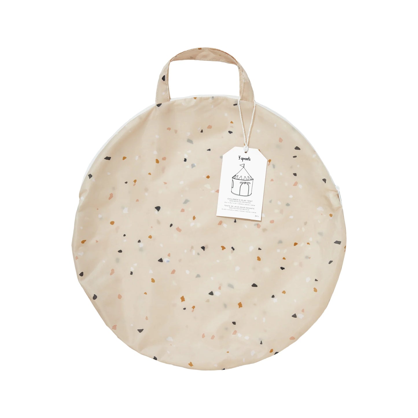 3 Sprouts recycled fabric play tent- Terrazzo Beige