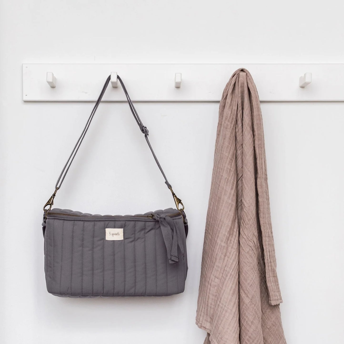 3 Sprouts Quilted Stroller Organizer- Charcoal
