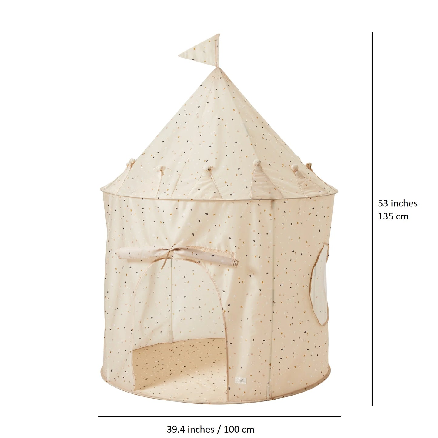 3 Sprouts recycled fabric play tent- Terrazzo Beige