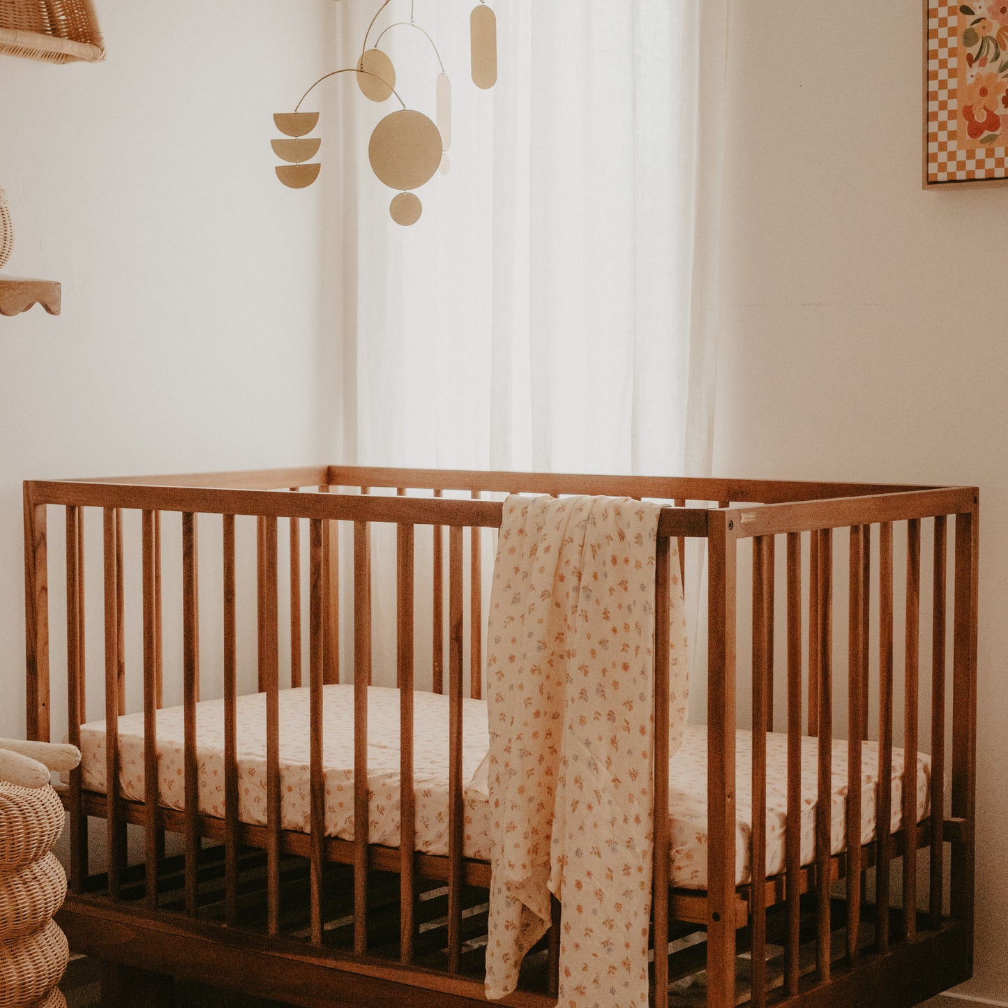 Fox & Fallow Organic Fitted Cot Sheet- Meadow