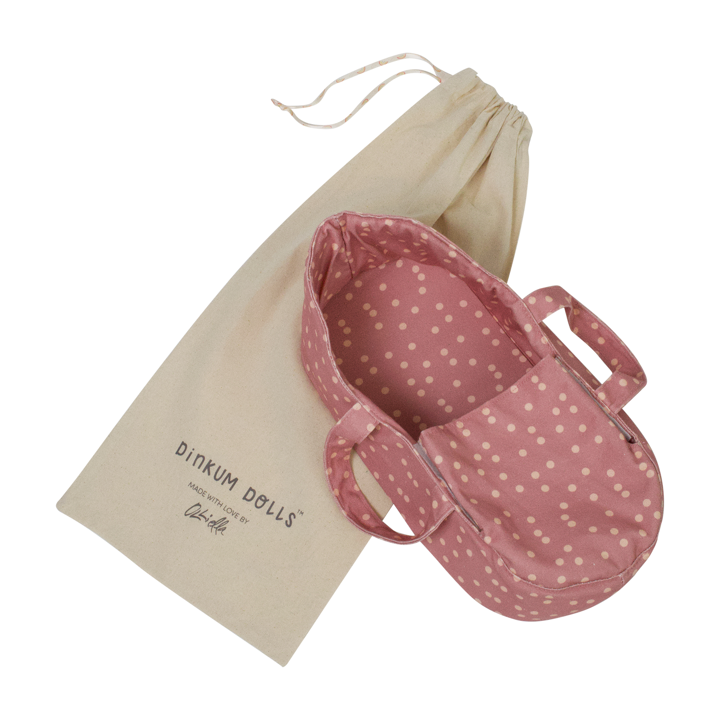 Olli Ella Dinkum Dolls Carry Cot - Polka Dot