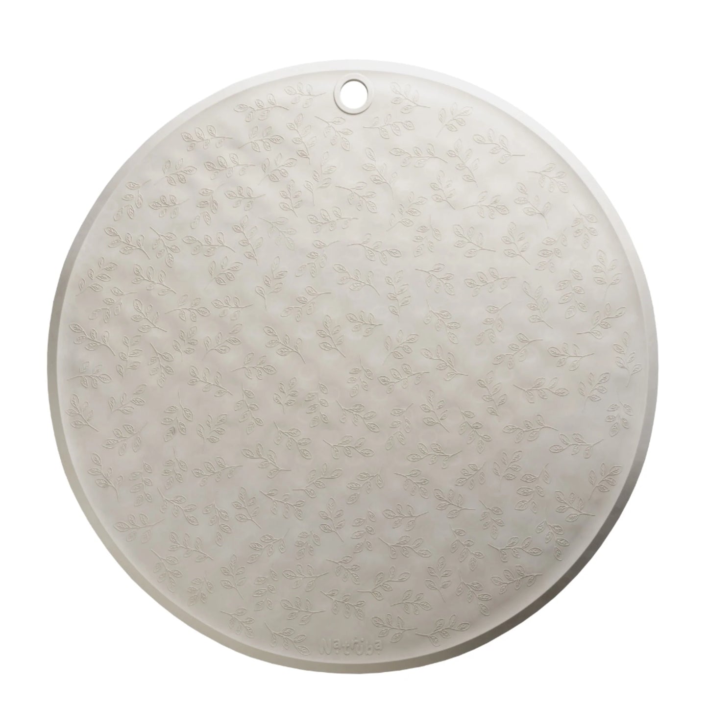 Leafy Round Bath Mat- Grey