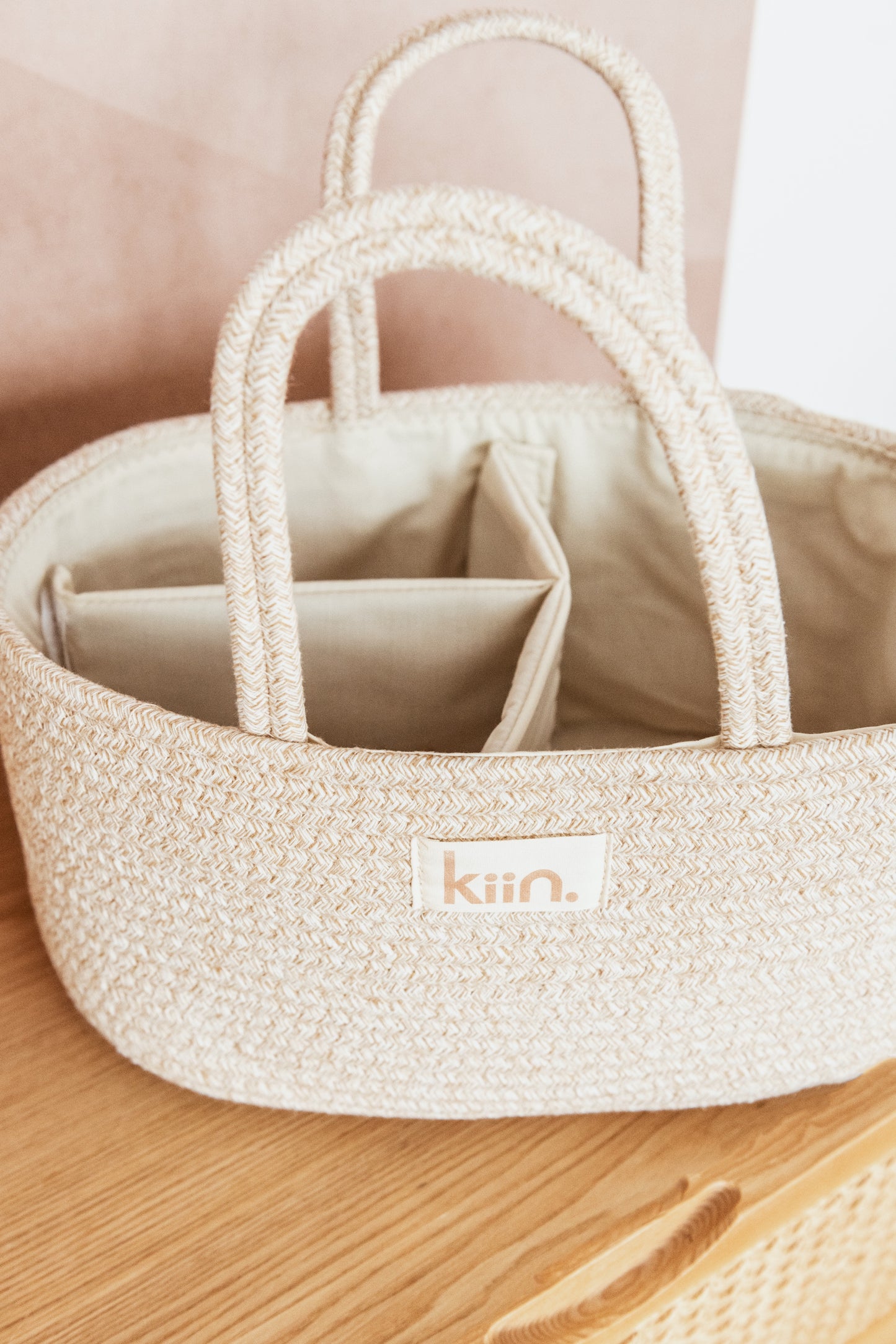 Kiin Baby Cotton Rope Nappy Caddy Organiser