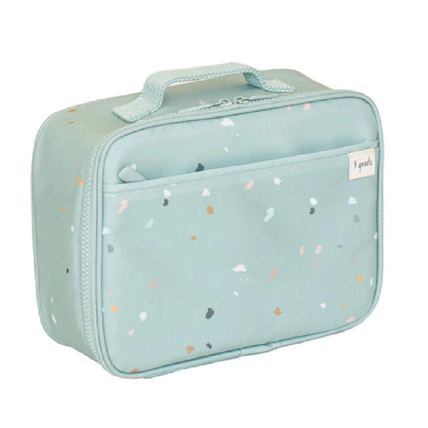 3 Sprouts Recycled Fabric Lunch Bag- Terrazzo Green