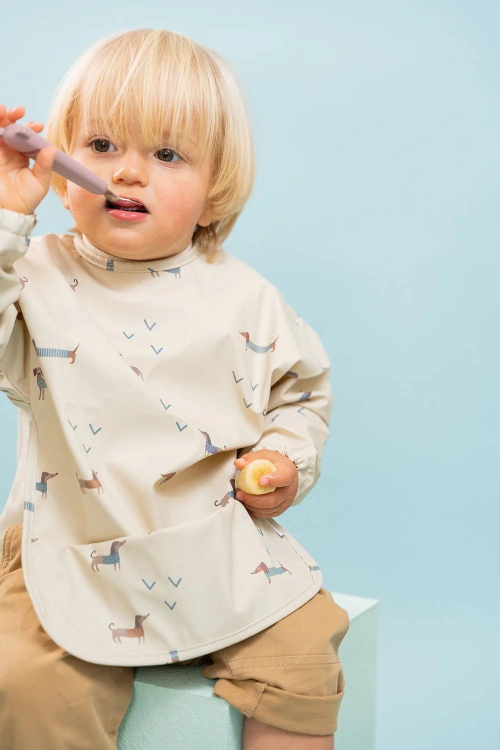 The Cotton Cloud Long Sleeve Bib- Teckel