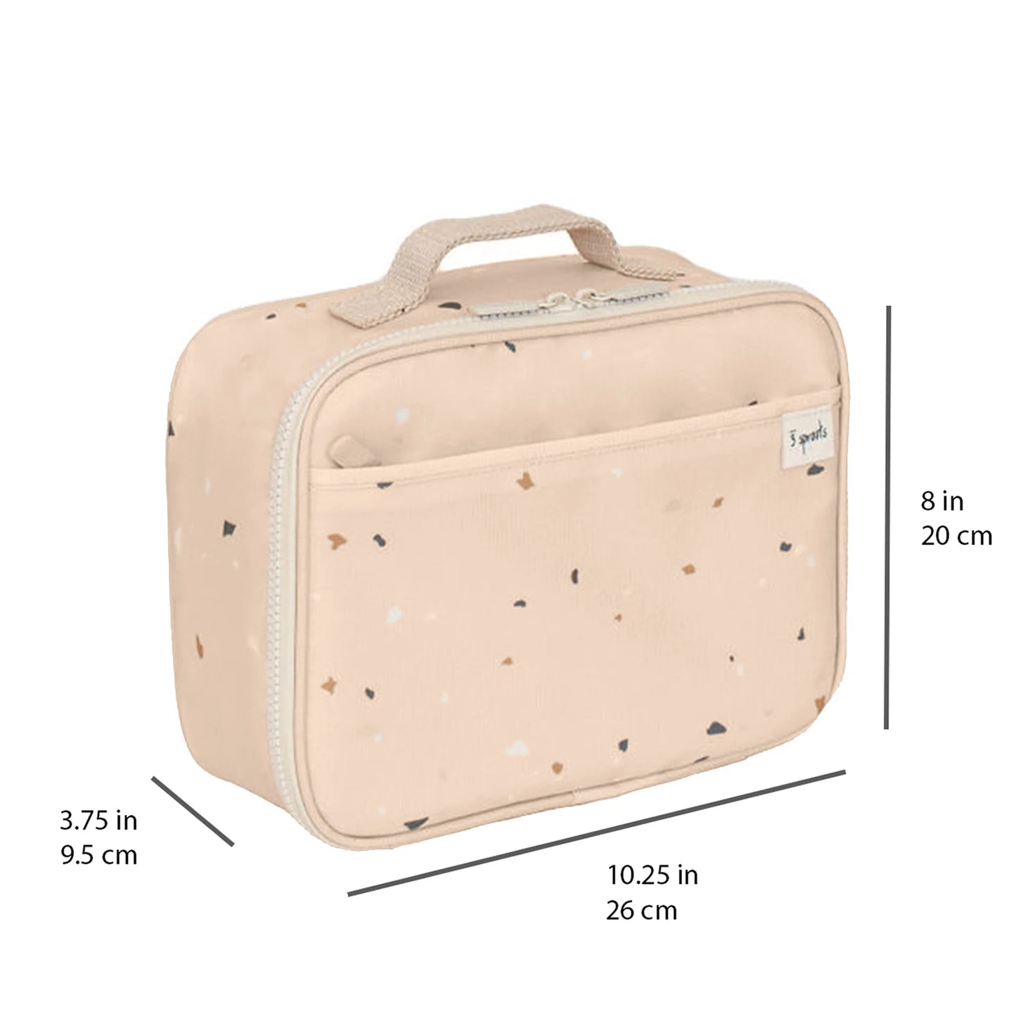 3 Sprouts Recycled Fabric Lunch Bag- Terrazzo Sand