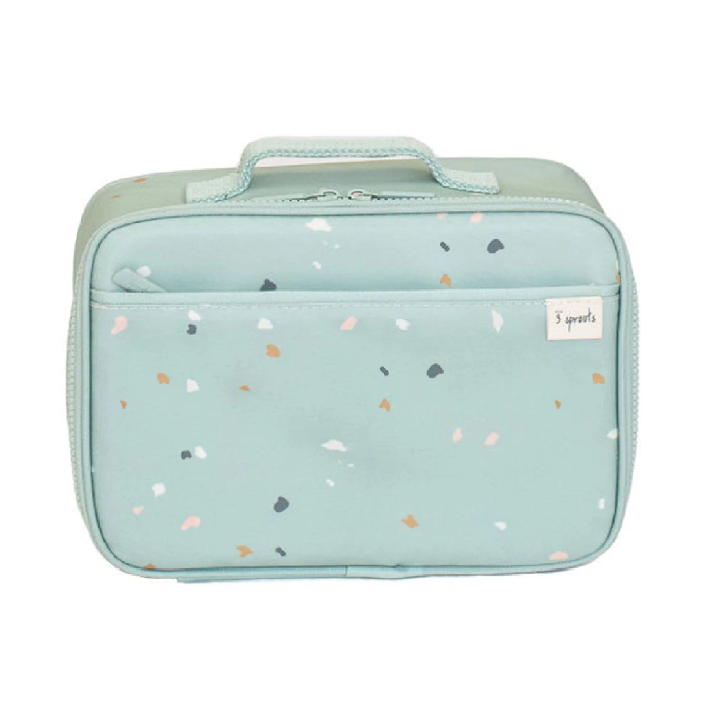 3 Sprouts Recycled Fabric Lunch Bag- Terrazzo Green