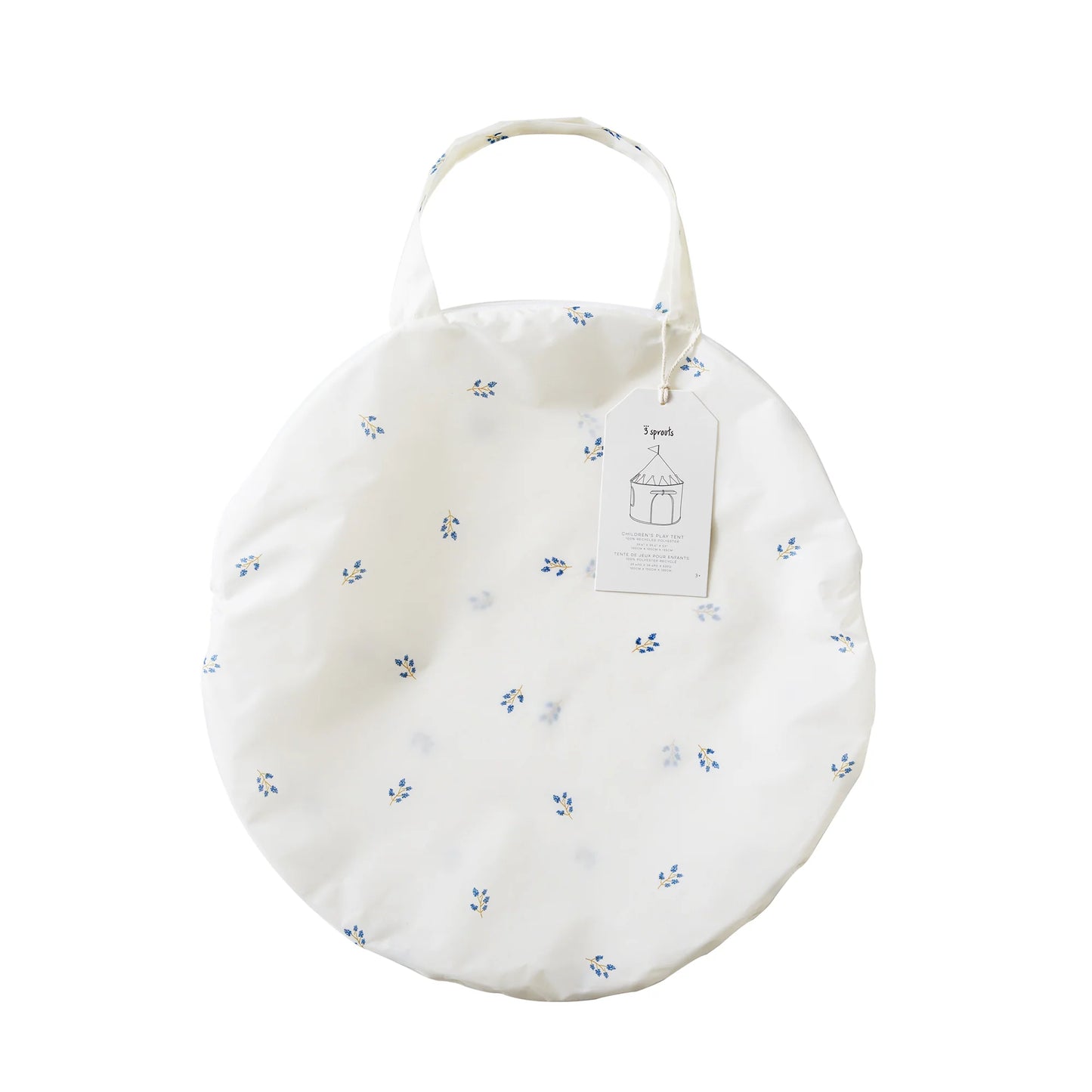 3 Sprouts recycled fabric play tent- Blueberry Ivory