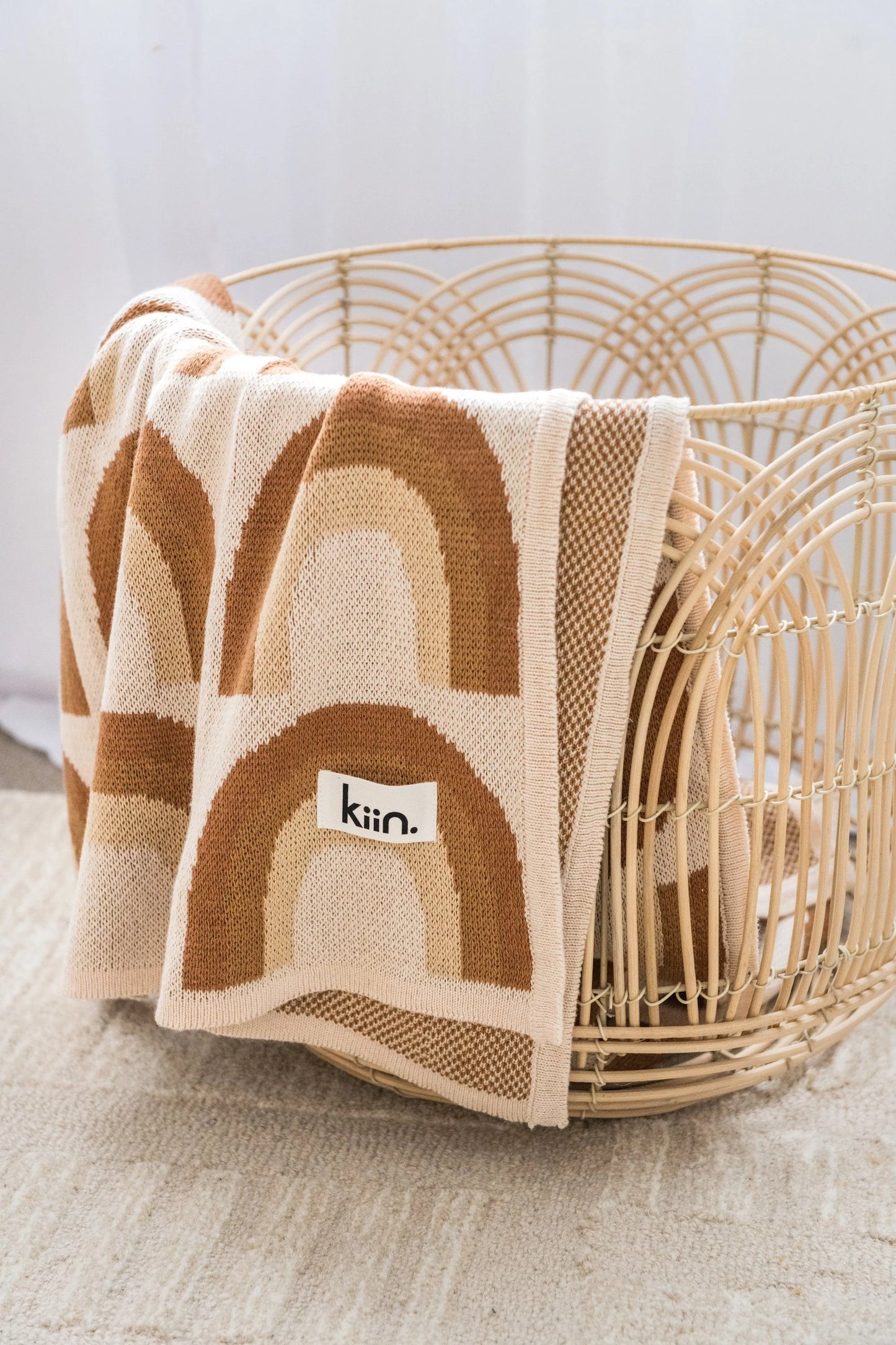 Kiin Baby Organic Cotton Knitted Blanket- Rainbow