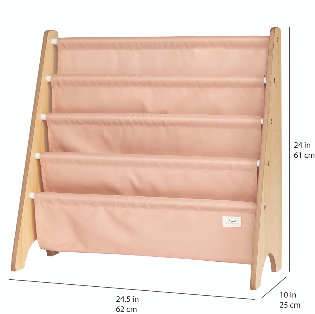 3 Sprouts recycled fabric book rack- Clay