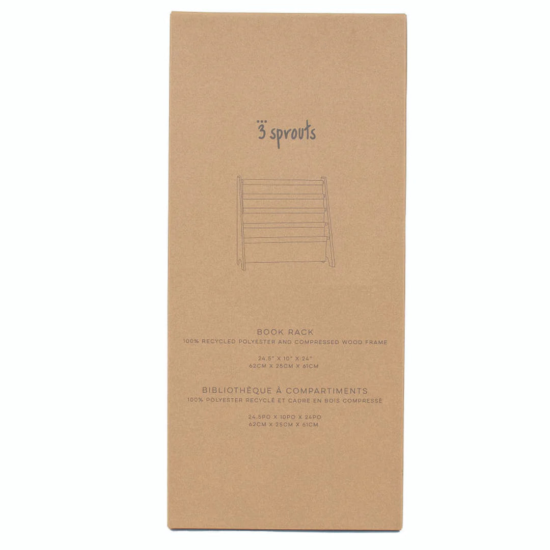 3 Sprouts recycled fabric book rack- Clay