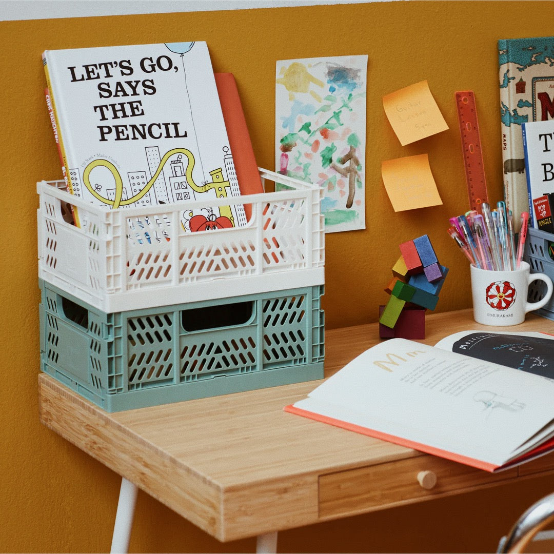 3 Sprouts Modern folding crate - Cream - 2 sizes available
