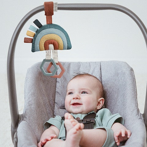 Bitzy Bespoke Ritzy Jingle™ Attachable Travel Toy- Rainbow