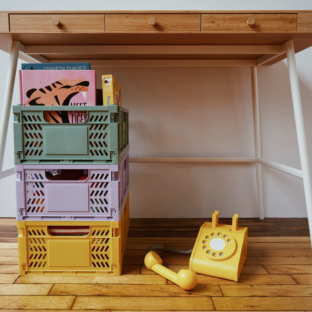 3 Sprouts Modern folding crate - Green - 2 sizes available