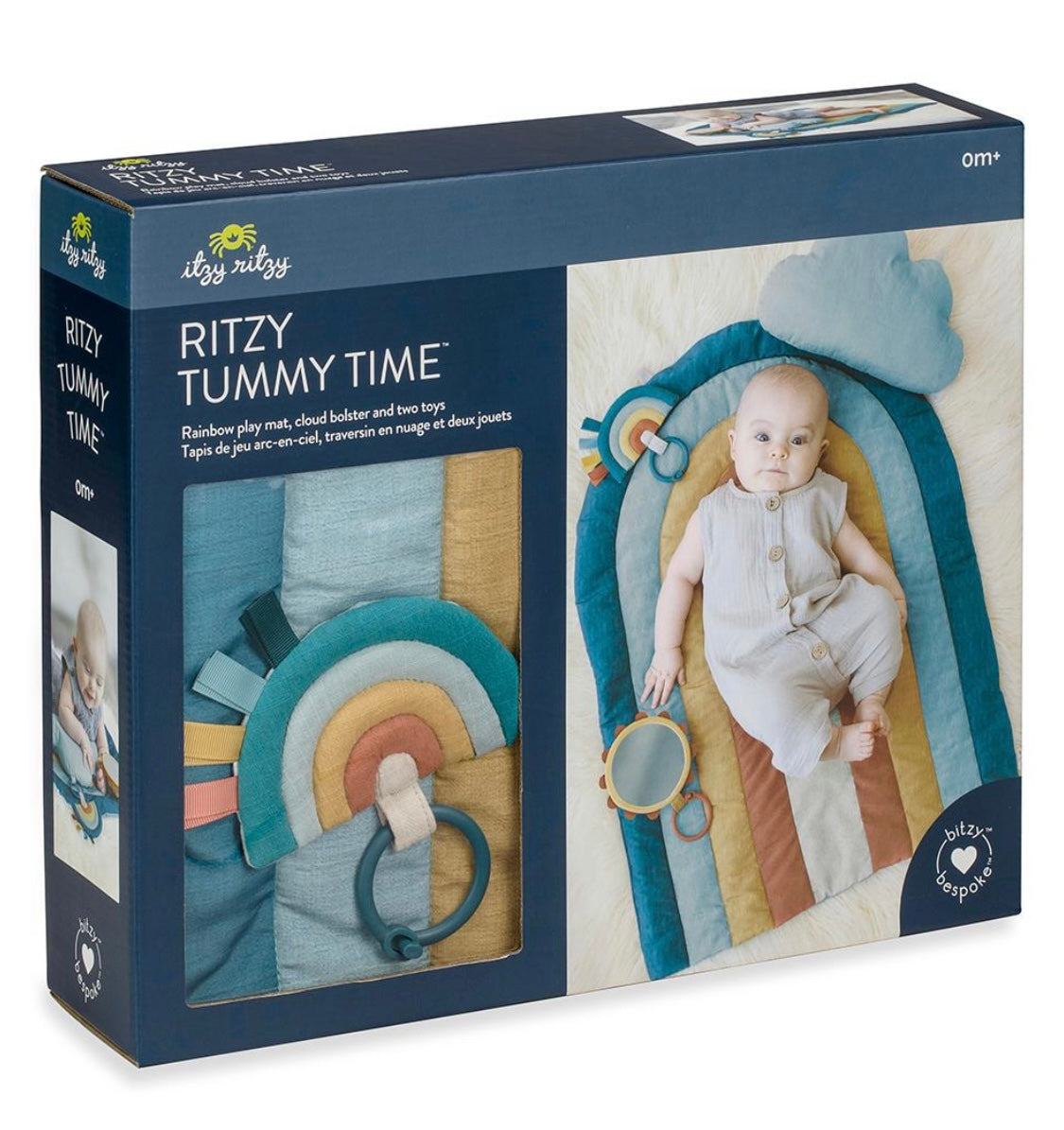 Bitzy Bespoke™ Ritzy Tummy Time Play Mat- Rainbow