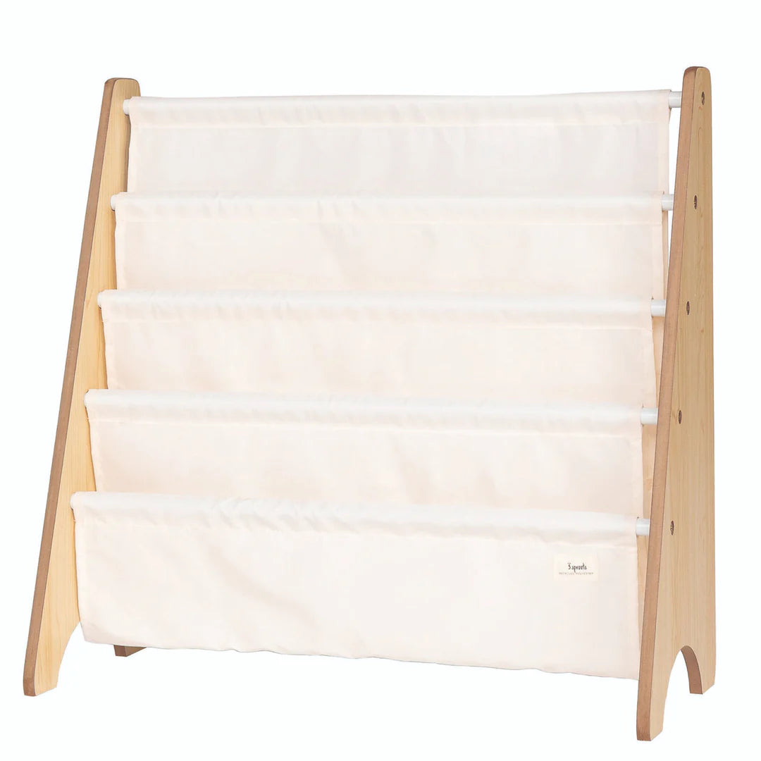 3 Sprouts recycled fabric book rack- Cream