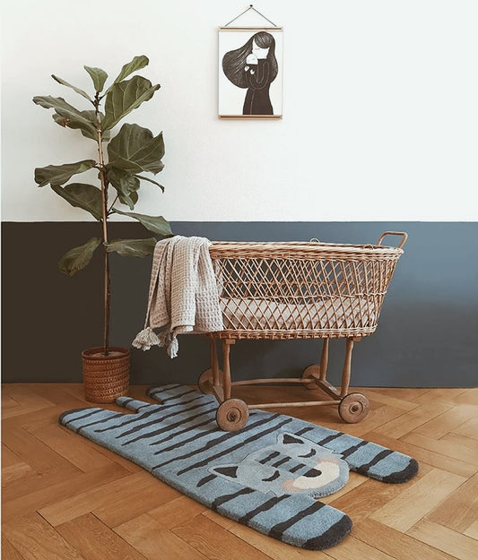 Hand Tufted Blue Tiger rug