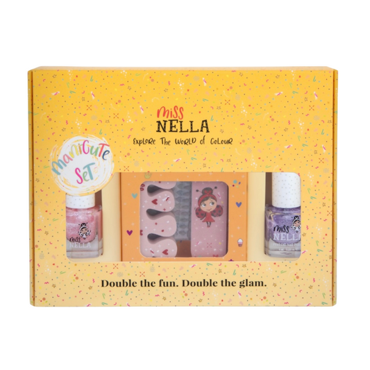 Miss Nella Manicute Set - Itsy Glitzy Hippo & Sparkly Zebra]