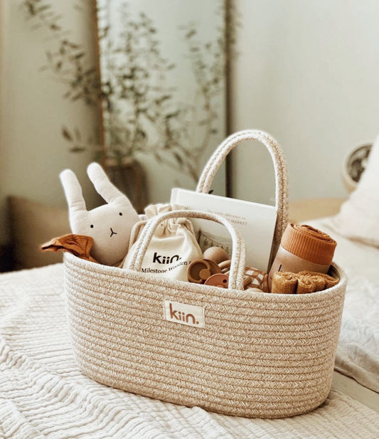 Kiin Baby Cotton Rope Nappy Caddy Organiser