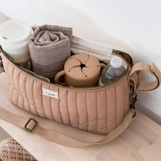 3 Sprouts Quilted Stroller Organizer- Clay