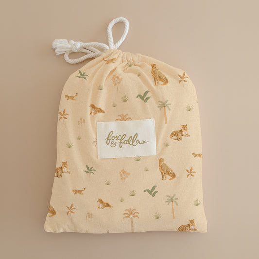 Fox & Fallow Organic Fitted Cot Sheet- Little Leopards