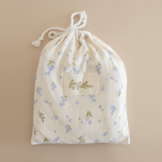 Fox & Fallow Organic Fitted Cot Sheet- Forget-Me-Not