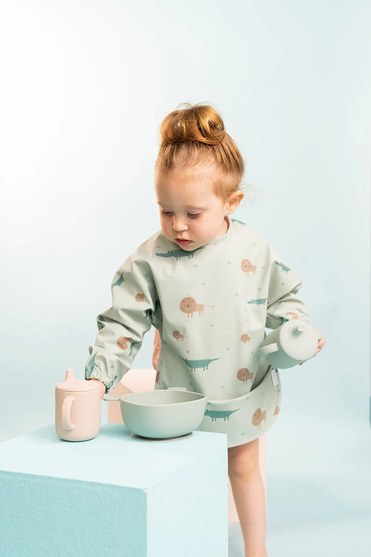 The Cotton Cloud Long Sleeve Bib- Safari