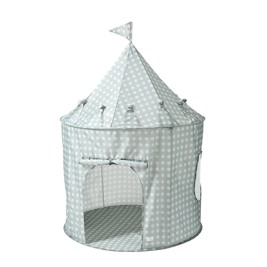 3 Sprouts recycled fabric play tent- Gingham Blue