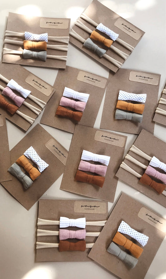 Exclusively handmade linen hair-clips & headbands— Mary Sue/Mary Ann