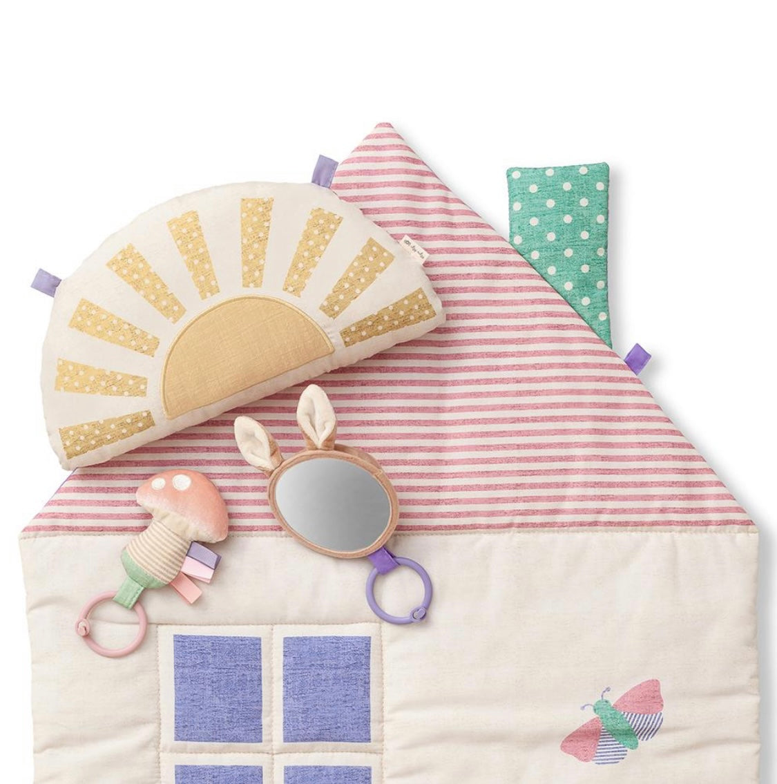 Bitzy Bespoke™ Ritzy Tummy Time Play Mat- Pink Cottage