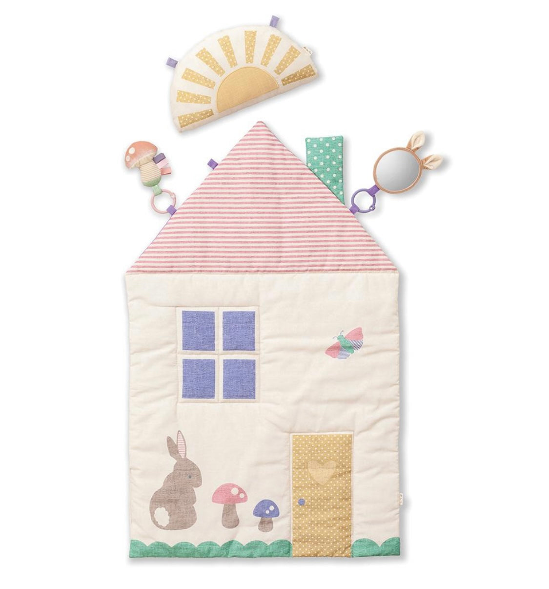 Bitzy Bespoke™ Ritzy Tummy Time Play Mat- Pink Cottage